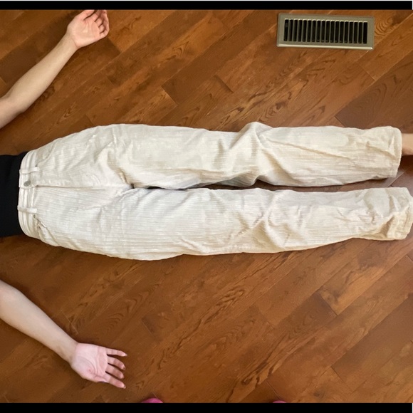 cream color corduroy urban outfitters bdg cords jeans straight leg high rise - Picture 4 of 4